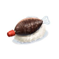 Rule 34 | bad id, bad link, bad twitter id, fish, fish (food), food, food focus, lowres, nigirizushi, no humans, original, rice, simple background, soy sauce, soy sauce bottle, still life, suna sen, sushi, white background