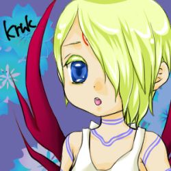 Rule 34 | 1girl, breath of fire, breath of fire v, closed mouth, dress, ishizu, lowres, nina (breath of fire v), short hair, simple background, solo, white background, wings