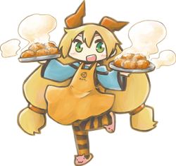 Rule 34 | 1girl, apron, artist request, chibi, croquette, female focus, food, lowres, official art, ootori kohaku, personification, solo, tagme, unity-chan, unity (game engine)