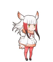 Rule 34 | 1girl, animal costume, animal ear fluff, animal ears, highres, japanese crested ibis (kemono friends), kemono friends, looking at viewer, official art, solo, standing, tachi-e, tail, transparent background, yoshizaki mine