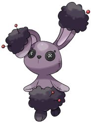 Rule 34 | absurdres, animal ears, black eyes, buneary, button eyes, buttons, cowctus, creatures (company), doll, full body, furry, game freak, gen 4 pokemon, highres, nintendo, no mouth, pin, pokemon, pokemon (creature), rabbit ears, simple background, solo, standing, transparent background