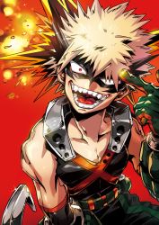 Rule 34 | 10s, 1boy, bakugou katsuki, boku no hero academia, commentary request, highres, looking at viewer, male focus, open mouth, puppeteer7777, solo, spiked hair