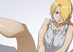 Rule 34 | 1girl, beelzebub (manga), blonde hair, breasts, female focus, hair over one eye, hilda (beelzebub), kyabakurabakufu, legs, solo, white background