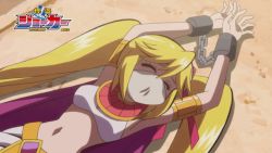 Rule 34 | animated, armpits, bdsm, blonde hair, bondage, bound, cloth gag, cuffs, diamond queen, gag, gagged, handcuffs, improvised gag, jewelry, kaitou joker, midriff, over the nose gag, shackles, struggling, twintails