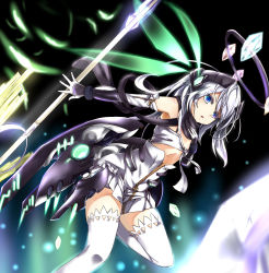 Rule 34 | 1girl, armor, artist request, bad id, bad pixiv id, highres, light particles, thighhighs, unzipped, weapon, white thighhighs, wings, yorughi, zipper