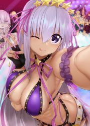 Rule 34 | 6+boys, 6+girls, anastasia (fate), arched back, arm up, arthur pendragon (fate), artoria pendragon (fate), artoria pendragon (swimsuit archer) (fate), artoria pendragon (swimsuit archer) (second ascension) (fate), ass, bare shoulders, bb (fate), bb (fate) (all), bb (swimsuit mooncancer) (fate), bb (swimsuit mooncancer) (second ascension) (fate), bikini, black gloves, blonde hair, blurry, blurry background, blush, breasts, butt crack, commentary request, dark-skinned female, dark skin, downpants, drum, drum set, earrings, fate/grand order, fate (series), fingerless gloves, fingernails, gawain (fate), gilgamesh, gilgamesh (caster) (fate), gilgamesh (fate), gloves, green shorts, hair ornament, hair ribbon, halterneck, headphones, highres, instrument, jewelry, lancelot (fate/grand order), large breasts, leaning forward, long hair, looking at viewer, micro shorts, microphone, multiple boys, multiple girls, nail polish, one eye closed, open clothes, open shirt, outstretched arm, panties, pink panties, pink ribbon, purple bikini, purple eyes, purple hair, purple nails, queen of sheba (fate), reaching, reaching towards viewer, red hair, ribbon, selfie, sharp fingernails, shirt, shorts, solo focus, standing, star (symbol), star earrings, star hair ornament, suga hideo, swimsuit, thong, tongue, tongue out, topless, tristan (fate), underwear, v, very long hair, white shirt