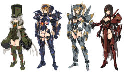 Rule 34 | 4girls, absurdres, artificial eye, black hair, brass knuckles, breasts, brown hair, cannon, cherno alpha, chest cannon, cleavage, crimson typhoon, directed-energy weapon, dragon, eastern dragon, energy, energy cannon, energy weapon, extra arms, facial hair, gipsy danger, glowing, grey hair, highres, jaeger (pacific rim), legendary pictures, long hair, mecha musume, mechanical eye, multiple girls, mustache, nuclear vortex turbine, pacific rim, pan pacific defense corps, personification, roll of nickels (pacific rim), short hair, sigm@, striker eureka, weapon