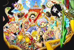 Rule 34 | absurdres, bare arms, bare shoulders, black eyes, black hair, blonde hair, breasts, brook (one piece), brown eyes, cloud, cyborg, eyewear on head, franky (one piece), green hair, guitar, happy, highres, holding, instrument, jumping, large breasts, monkey d. luffy, multiple boys, multiple girls, nami (one piece), navel, nico robin, one piece, open mouth, orange hair, outdoors, party, reindeer, roronoa zoro, sanji (one piece), sitting, skeleton, sky, smile, stomach, sunglasses, tagme, teeth, thick thighs, thighs, tongue, tony tony chopper, usopp