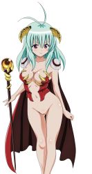 Rule 34 | 1girl, blush, breasts, cleft of venus, green hair, highres, legs, long hair, nude, nude filter, pussy, run elsie jewelria, solo, tagme, third-party edit, to love-ru, uncensored