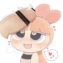 Rule 34 | blossom (ppg), heart, heart-shaped pupils, highres, penis, penis on head, powerpuff girls, symbol-shaped pupils, tagme, white background