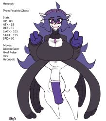 Rule 34 | 1girl, fewer digits, @ @, absurdres, animal penis, blush, breasts, cleavage, cleavage cutout, clothing cutout, creatures (company), dress, fusion, futanari, game freak, gardevoir, gen 3 pokemon, headband, hex maniac (pokemon), hexevoir, highres, horse penis, huge breasts, huge penis, hybrid, large testicles, long hair, messy hair, neayix, nervous, nervous smile, nintendo, penis, pokemon, pokemon (creature), pokemon xy, purple eyes, purple hair, smile, solo, testicles, wide hips
