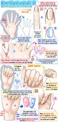 Rule 34 | commentary, english commentary, english text, guide, hand focus, highres, how to, multiple views, nail polish, original, simple background, speech bubble, white background, yoshimura takuya