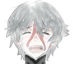 Rule 34 | 10s, 1boy, black hair, blood, blood on face, crying, darling in the franxx, hiro (darling in the franxx), male focus, open mouth, short hair, solo, tears, user pudv8825
