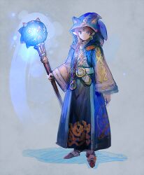 Rule 34 | 1girl, animal ears, animal hood, aoki (fumomo), arm at side, belt, blue cloak, blue eyes, blue gemstone, braid, braided ponytail, cloak, closed mouth, dress, earrings, expressionless, fake animal ears, female focus, gem, glowing, hair over shoulder, holding, holding staff, hood, hood up, hooded cloak, jewelry, light trail, long dress, long hair, long sleeves, looking at viewer, merlina (sonic), objectification, pointy ears, red hair, shoes, sidelocks, single braid, solo, sonic (series), sonic and the black knight, sonic the hedgehog, staff, wide sleeves