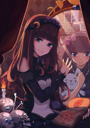 Rule 34 | 1girl, absurdres, argyle, bad id, bad pixiv id, black dress, blue eyes, blunt bangs, blush stickers, book, bow, brown hair, candle, crescent, curtains, demon wings, different reflection, dress, dual persona, fire, fire, gem, hairband, head tilt, highres, instrument, kurosu aroma, lolita hairband, long hair, long sleeves, looking at viewer, low wings, mirror, open book, piano, pink bow, pretty series, pripara, reflection, revision, skull, smile, sparkle, stuffed animal, stuffed rabbit, stuffed toy, tears, tree, wavy mouth, window, wings, xingjinmeijian