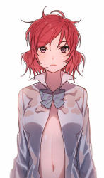 Rule 34 | 10s, 14 (vision5032), 1girl, alternate hairstyle, female focus, love live!, love live! school idol project, nishikino maki, open clothes, open shirt, red hair, shirt, solo