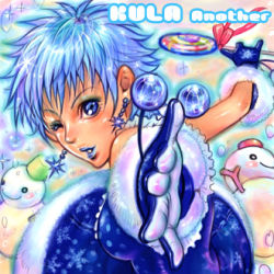 Rule 34 | 1girl, blue eyes, candy, dress, gloves, kula diamond, lollipop, lowres, short hair, snk, solo, swirl lollipop, the king of fighters