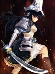 Rule 34 | 1girl, black hair, blood, katana, nagamine (catoko), rance (series), sengoku rance, solo, sword, uesugi kenshin (rance), weapon