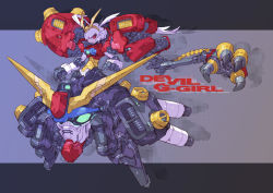 Rule 34 | 1girl, android, commentary request, devil gundam, extra arms, extra eyes, g gundam, green eyes, gundam, humanization, joints, long hair, nakayama tooru, original, red eyes, robot joints, v-fin, very long hair, white hair