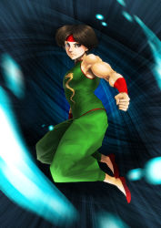 Rule 34 | 1boy, absurdres, armband, brown hair, chinese clothes, dragon, food fighter 441, headband, highres, king of fighters xiii, male focus, muscular, psycho soldier, short hair, sie kensou, slippers, snk, solo, the king of fighters, the king of fighters xiii