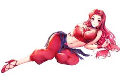 Rule 34 | 1girl, bishoujo senshi sailor moon, bishoujo senshi sailor moon crystal, breasts, choker, cleavage, eudial (sailor moon), high heels, jewelry, large breasts, lebachqui126, long hair, lying, midriff, navel, on side, red eyes, red footwear, red hair, solo, witches 5