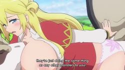 Rule 34 | animated, anime screencap, bestiality, breast sucking, breasts, double breast sucking, futoku no guild, huge breasts, mature female, monster, screencap, sound, tagme, video