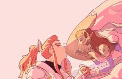 Rule 34 | 2girls, armor, blowing kiss, breastplate, brigitte (overwatch), brown hair, buba, commentary request, d.va (overwatch), closed eyes, facial mark, freckles, from side, hair ornament, hairclip, headphones, holding hands, kiss, korean commentary, long hair, meka (overwatch), multiple girls, orange hair, overwatch, overwatch 1, pauldrons, pilot suit, ponytail, shoulder armor, shoulder pads, sidelocks, thick eyebrows, whisker markings, wireless, yuri