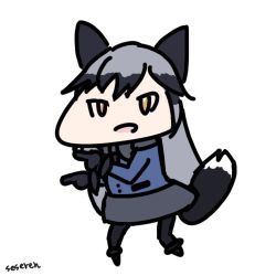 Rule 34 | 1girl, animal ears, animated, animated gif, kemono friends, long hair, lowres, open mouth, seseren, silver fox (kemono friends), tail
