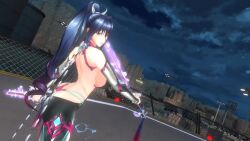 1girl 3d action_taimanin animated armor ass bodysuit breasts curvy fighting high_ponytail highleg highleg_leotard holding holding_weapon huge_ass huge_breasts jumping leotard lilith-soft long_hair looking_at_viewer looking_back multiple_views non-web_source ponytail revealing_clothes ryona shiny_skin sound tagme taimanin_(series) taimanin_rpgx thong_leotard uehara_rin very_long_hair video weapon whale_tail_(clothing) wide_hips