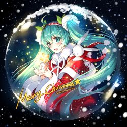 Rule 34 | 10s, 1girl, 2014, ahoge, blush, rabbit, capelet, christmas, flower, green eyes, green hair, hairband, hatsune miku, lily of the valley, long hair, long sleeves, looking at viewer, matching hair/eyes, merry christmas, nardack, open mouth, sketch, smile, snow, snowflake print, solo, star (symbol), twintails, very long hair, vocaloid