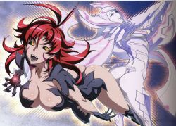 Rule 34 | 00s, 2girls, absurdres, ahoge, amaha masane, armor, ass, bikini armor, black sclera, blade, breasts, claws, cleavage, colored sclera, highres, large breasts, long hair, mature female, multiple girls, piercing, red hair, short hair, sideboob, silver hair, smile, soho reina, tongue piercing, witchblade