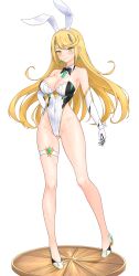 Rule 34 | 1girl, absurdres, adapted costume, blonde hair, breasts, cleavage, feichu keju, highres, large breasts, leotard, mythra (xenoblade), playboy bunny, solo, xenoblade chronicles (series), xenoblade chronicles 2, yellow eyes