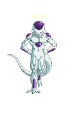 Rule 34 | 10s, 1boy, alien, dragon ball, dragon ball super, frieza, full body, halo, looking at viewer, muscular, official art, smile, tail
