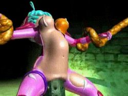 Rule 34 | 3d, animated, animated gif, aqua hair, bouncing breasts, breast slip, breasts, censored, final booster, large insertion, lowres, navel, object insertion, one breast out, pussy, rape, red eyes, spread legs, stomach bulge, tentacles, vaginal, wriggle(3d movie)