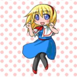 Rule 34 | 1girl, alice margatroid, animated, animated gif, blonde hair, blue eyes, chitose (pixiv), dancing, dress, female focus, full body, lowres, solo, standing, touhou