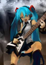 Rule 34 | guitar, hatsune miku, instrument, keisan, long hair, solo, tagme, twintails, very long hair, vocaloid