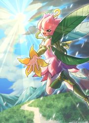 Rule 34 | 1girl, digimon, flying, highres, lilimon, petals, solo, thorns