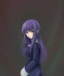 Rule 34 | asagami fujino, kara no kyoukai, long hair, purple hair, red eyes, reien girl&#039;s academy school uniform, saikawa, school uniform, solo, type-moon
