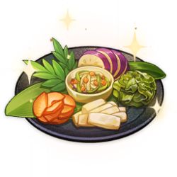 Rule 34 | artist request, bowl, carrot, commentary, english commentary, food, food focus, game cg, genshin impact, leaf, lowres, no humans, official art, plate, radish, simple background, sparkle, still life, third-party source, transparent background, vegetable