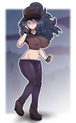 Rule 34 | 1girl, ankle boots, blush, boots, breasts, closed eyes, creatures (company), female focus, fishnets, full body, game freak, hat, hex maniac (pokemon), high heel boots, high heels, highres, large breasts, nintendo, nipple piercing, nipples, no bra, no panties, piercing, pokemon, pokemon xy, protoscene, purple hair, see-through, smile, solo, stomach, thighs