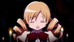 Rule 34 | 10s, 1girl, animated, animated gif, blonde hair, blush, bow, crying, drill hair, closed eyes, female focus, hair ornament, happy, lowres, mahou shoujo madoka magica, school uniform, solo, tears, tomoe mami, twin drills, yellow eyes