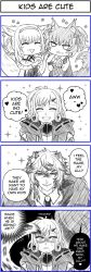 Rule 34 | 1boy, 3girls, 4koma, animal ears, arknights, comic, doctor (arknights), eating, english text, female doctor (arknights), gloves, hair between eyes, hair ornament, hairclip, highres, jacket, jitome, leopard boy, leopard ears, long hair, monochrome, multiple girls, o o, sarasenia92, shamare (arknights), shirt, silverash (arknights), sparkle, suzuran (arknights), sweat, tail, vertical comic, you gonna get raped