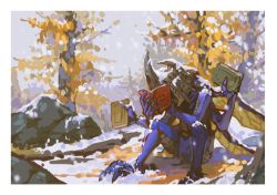 Rule 34 | book, bug, digimon, highres, horn, kabuterimon, reading, snow, wings
