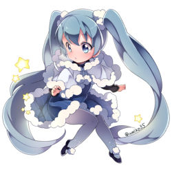 Rule 34 | 1girl, artist name, hatsune miku, long hair, lowres, pantyhose, solo, star (symbol), twintails, umiko (munemiu), very long hair, vocaloid, white background
