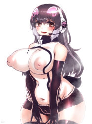 Rule 34 | 1girl, absurdres, african penguin (kemono friends), anchors (mono eye os), black hair, highres, kemono friends, kemono friends v project, long hair, looking at viewer, penguin girl, penguin tail, simple background, solo, straight hair, tail, virtual youtuber