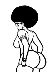 Rule 34 | 1girl, afro, animated, animated gif, ass, ass shake, bouncing breasts, breasts, f-zero, highres, huge ass, jiggle, kate alen, monochrome, nintendo