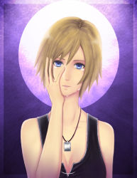 Rule 34 | 1girl, aya brea, bad id, bad pixiv id, blonde hair, blue eyes, jewelry, moon, necklace, parasite eve, parasite eve the 3rd birthday, sakimori (hououbds), short hair, solo, tears, vest