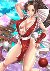 Rule 34 | 1girl, breasts, fatal fury, large breasts, ponytail, redjet, shiranui mai, snk, solo, the king of fighters