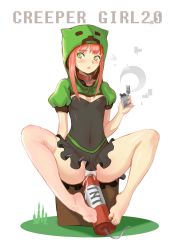 Rule 34 | 1girl, absurdres, bad id, bad pixiv id, barefoot, blush, breasts, cleavage cutout, clothing cutout, collar, creeparka, creeper, dress, dynamite, explosive, feet, female masturbation, green eyes, highres, large insertion, lighter, masturbation, masturbation through clothes, minecraft, nail polish, object insertion, panties, personification, pink hair, pink thighhighs, puffy sleeves, pussy juice, short dress, short hair, sidelocks, single thighhigh, sitting, small breasts, solo, spread legs, steamed egg, thighhighs, toenail polish, toenails, toes, underwear, vaginal, vaginal object insertion, white panties, zippo lighter