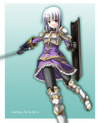 Rule 34 | armor, fantasy earth zero, pantyhose, shield, solo, sword, weapon, yonekura kihiro